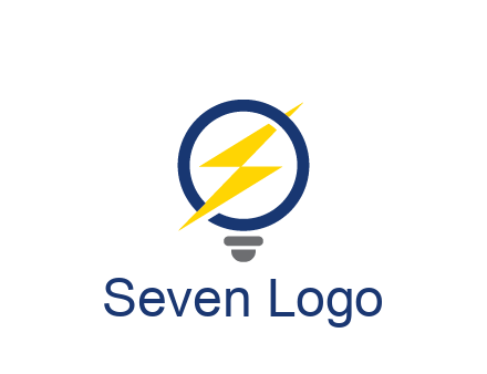 lightning in light bulb energy logo