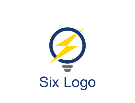 lightning in light bulb energy logo