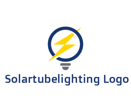 lightning in light bulb energy logo