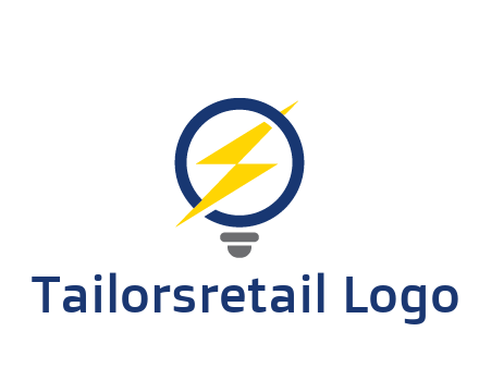 lightning in light bulb energy logo
