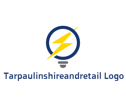 lightning in light bulb energy logo