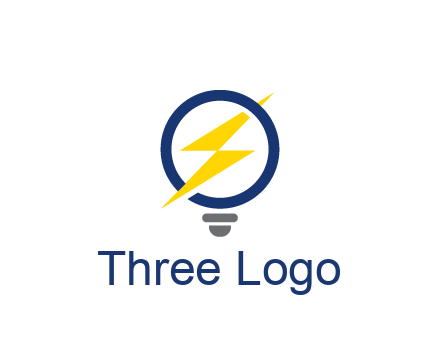 lightning in light bulb energy logo
