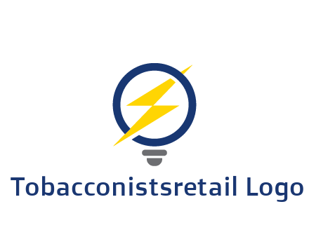 lightning in light bulb energy logo