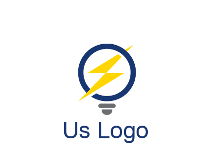 lightning in light bulb energy logo