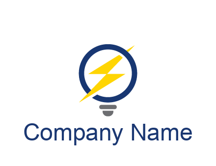lightning in light bulb energy logo