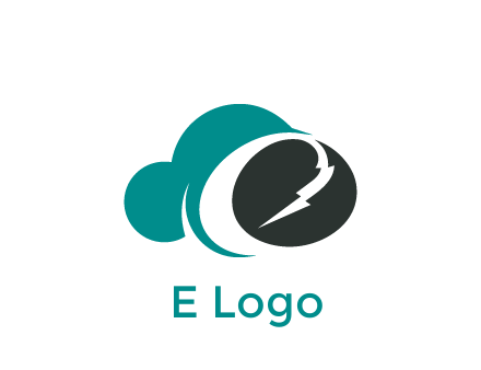 electric bolt with cloud energy logo