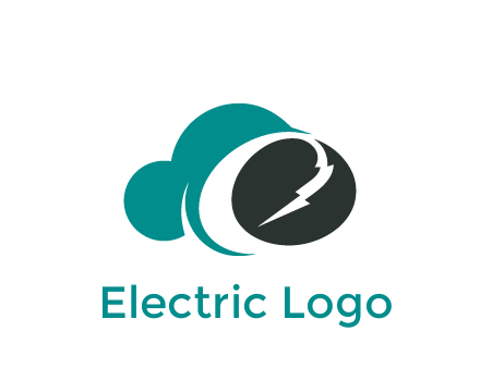 electric bolt with cloud energy logo