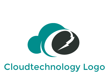 electric bolt with cloud energy logo