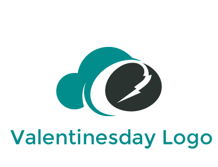 electric bolt with cloud energy logo