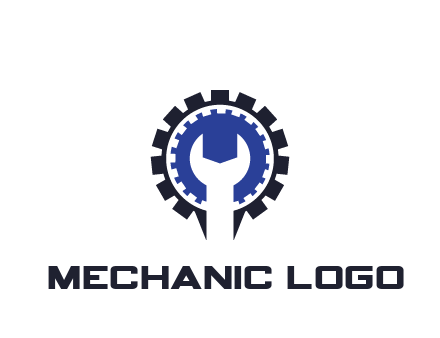 negative spacing of wrench in gear engineering logo