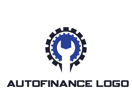 negative spacing of wrench in gear engineering logo