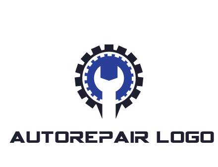 negative spacing of wrench in gear engineering logo