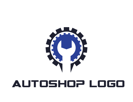 negative spacing of wrench in gear engineering logo
