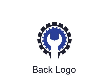 negative spacing of wrench in gear engineering logo