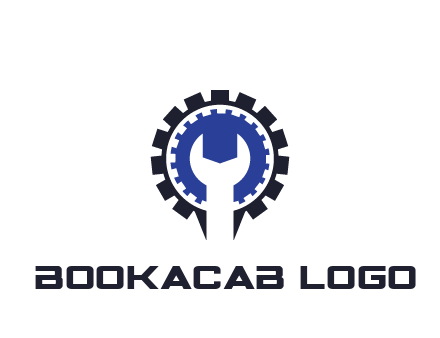 negative spacing of wrench in gear engineering logo