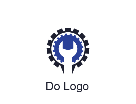 negative spacing of wrench in gear engineering logo