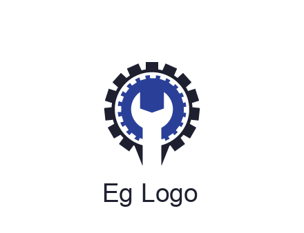 negative spacing of wrench in gear engineering logo