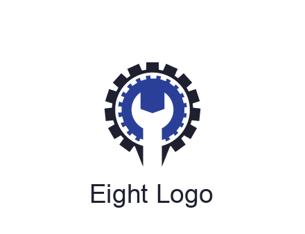 negative spacing of wrench in gear engineering logo