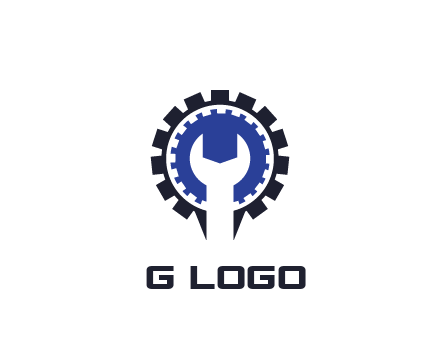 negative spacing of wrench in gear engineering logo
