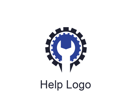 negative spacing of wrench in gear engineering logo