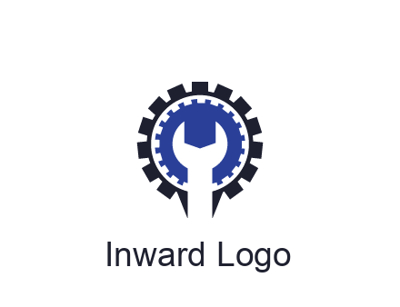 negative spacing of wrench in gear engineering logo