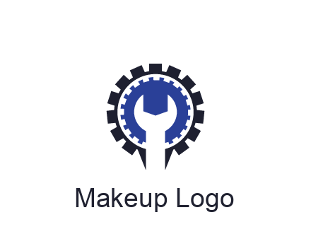 negative spacing of wrench in gear engineering logo