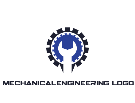 negative spacing of wrench in gear engineering logo