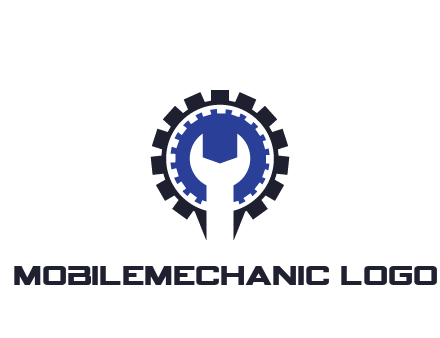 negative spacing of wrench in gear engineering logo