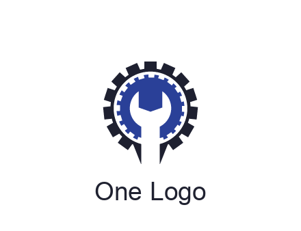 negative spacing of wrench in gear engineering logo