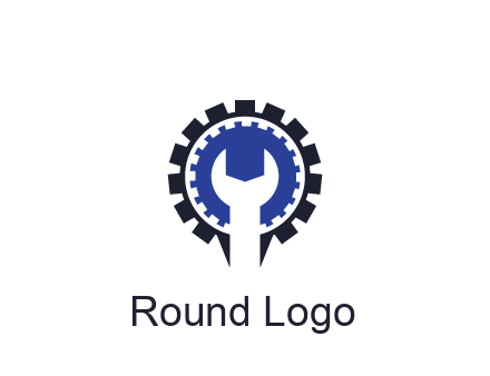 negative spacing of wrench in gear engineering logo