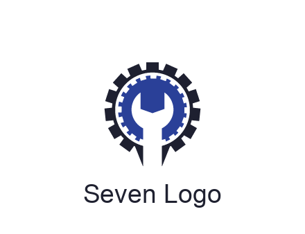 negative spacing of wrench in gear engineering logo