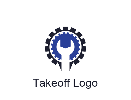 negative spacing of wrench in gear engineering logo