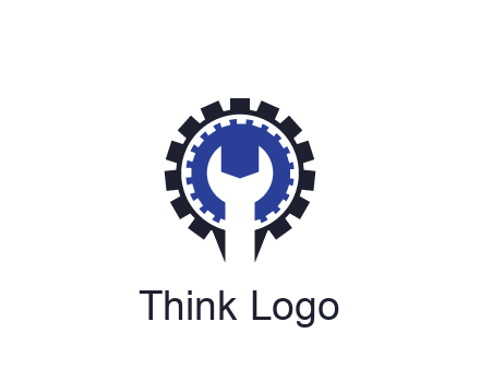 negative spacing of wrench in gear engineering logo