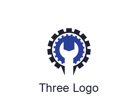 negative spacing of wrench in gear engineering logo
