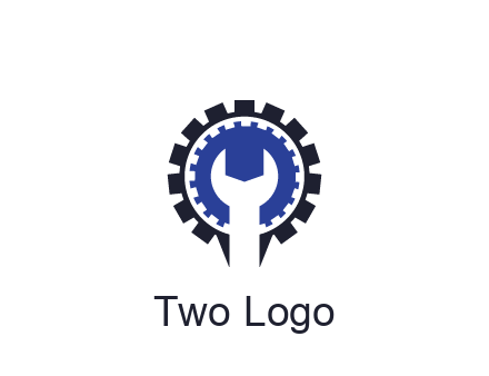 negative spacing of wrench in gear engineering logo