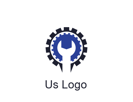 negative spacing of wrench in gear engineering logo