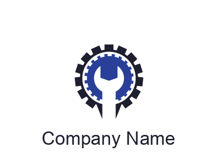negative spacing of wrench in gear engineering logo