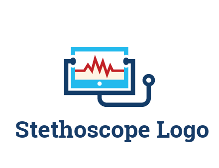 stethoscope with screen medical logo
