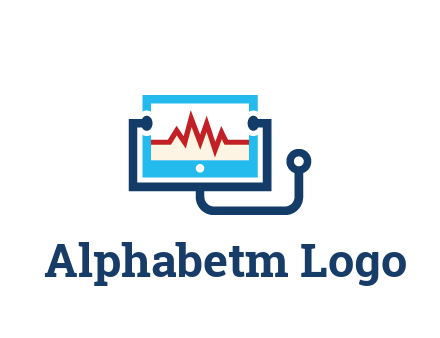 stethoscope with screen medical logo