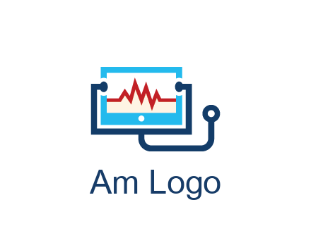 stethoscope with screen medical logo