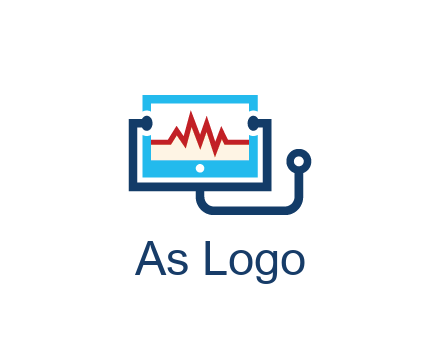 stethoscope with screen medical logo