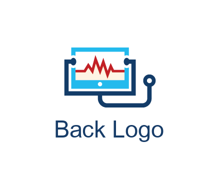 stethoscope with screen medical logo