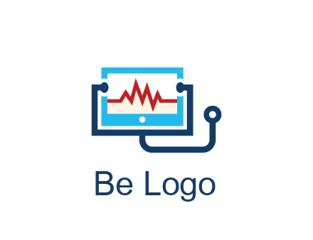 stethoscope with screen medical logo