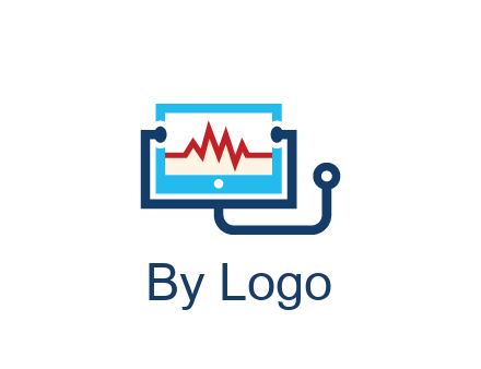 stethoscope with screen medical logo