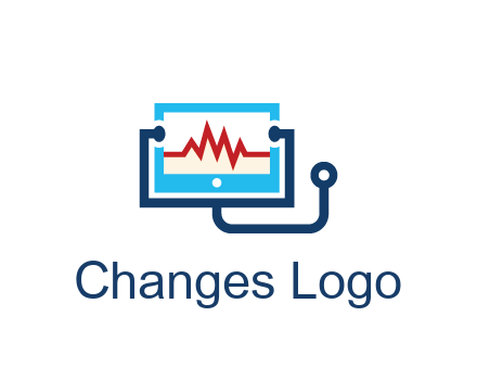 stethoscope with screen medical logo