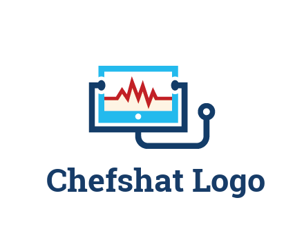 stethoscope with screen medical logo