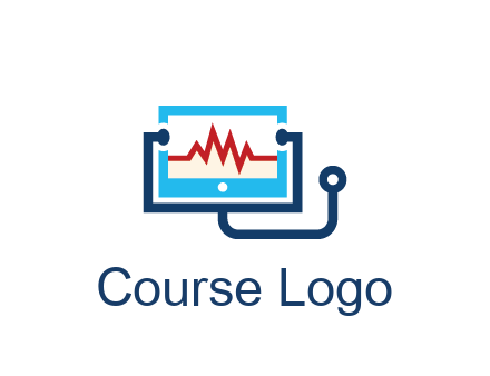 stethoscope with screen medical logo