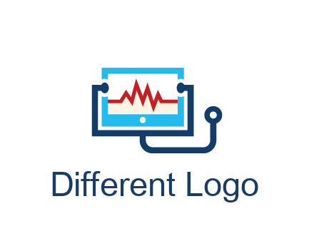 stethoscope with screen medical logo