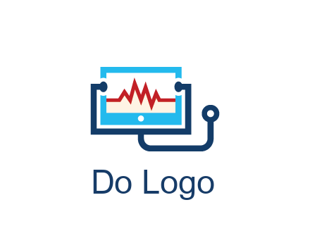 stethoscope with screen medical logo