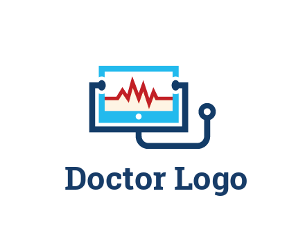 stethoscope with screen medical logo